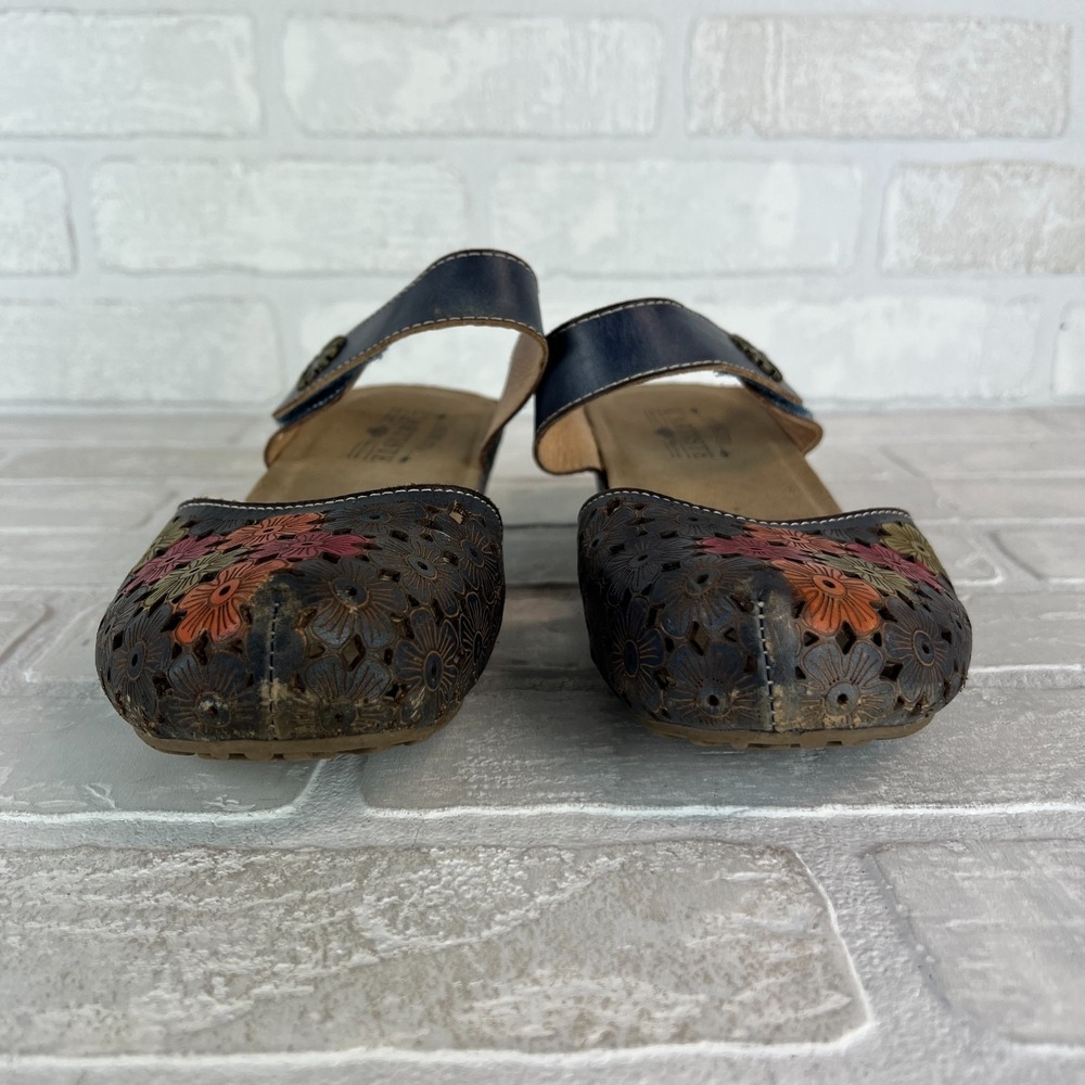 L'Artiste Spring Step Mary Jane Sandals Womens 38 7.5 8 Spikey Blum Floral Wedge - Picture 9 of 16